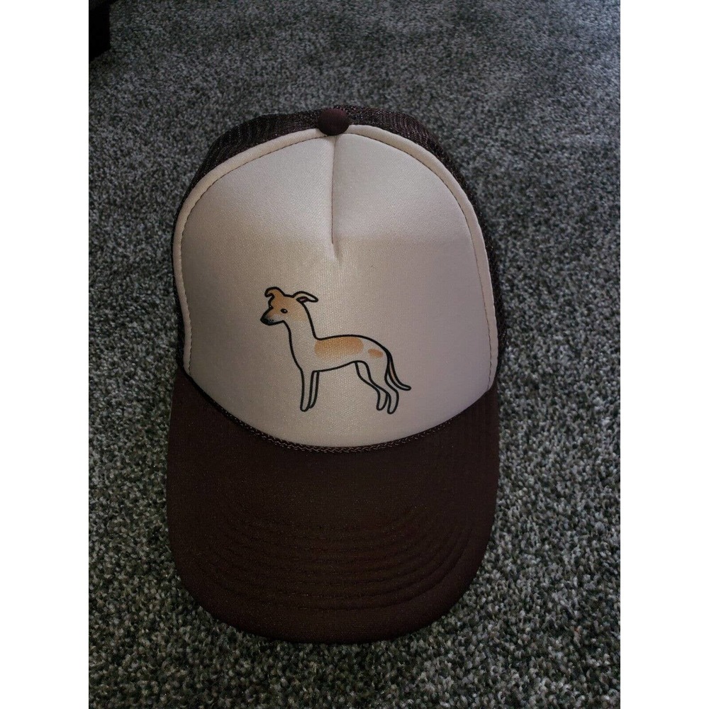 Vintage Otto collection hat cap snap back Whippet dog brown Trucker